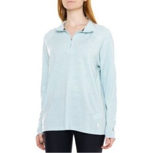 Smartwool Women’s Merino 250 Base Layer 1/4 Zip Blue Bleached Aqua Sz M